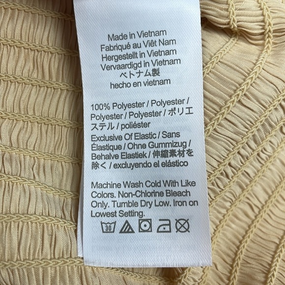 NWOT J. Crew Satin Puff Sleeve Square Neck Smocked Crop Blouse Golden Yellow XS - Picture 7 of 7